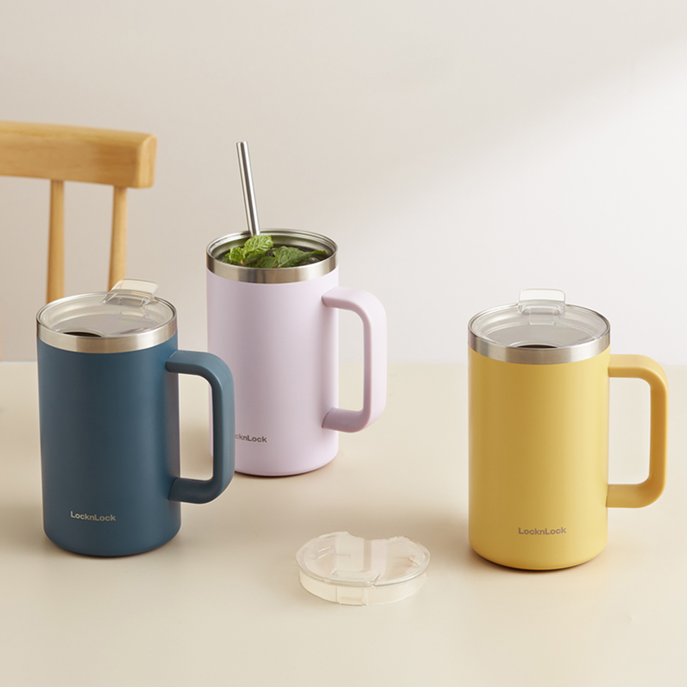 Ca Nước Giữ Nhiệt LocknLock Flat Table Mug 730ml - 3 màu (Xanh Cổ Vịt, Tím, Vàng) - LHC4320, , large image number 2